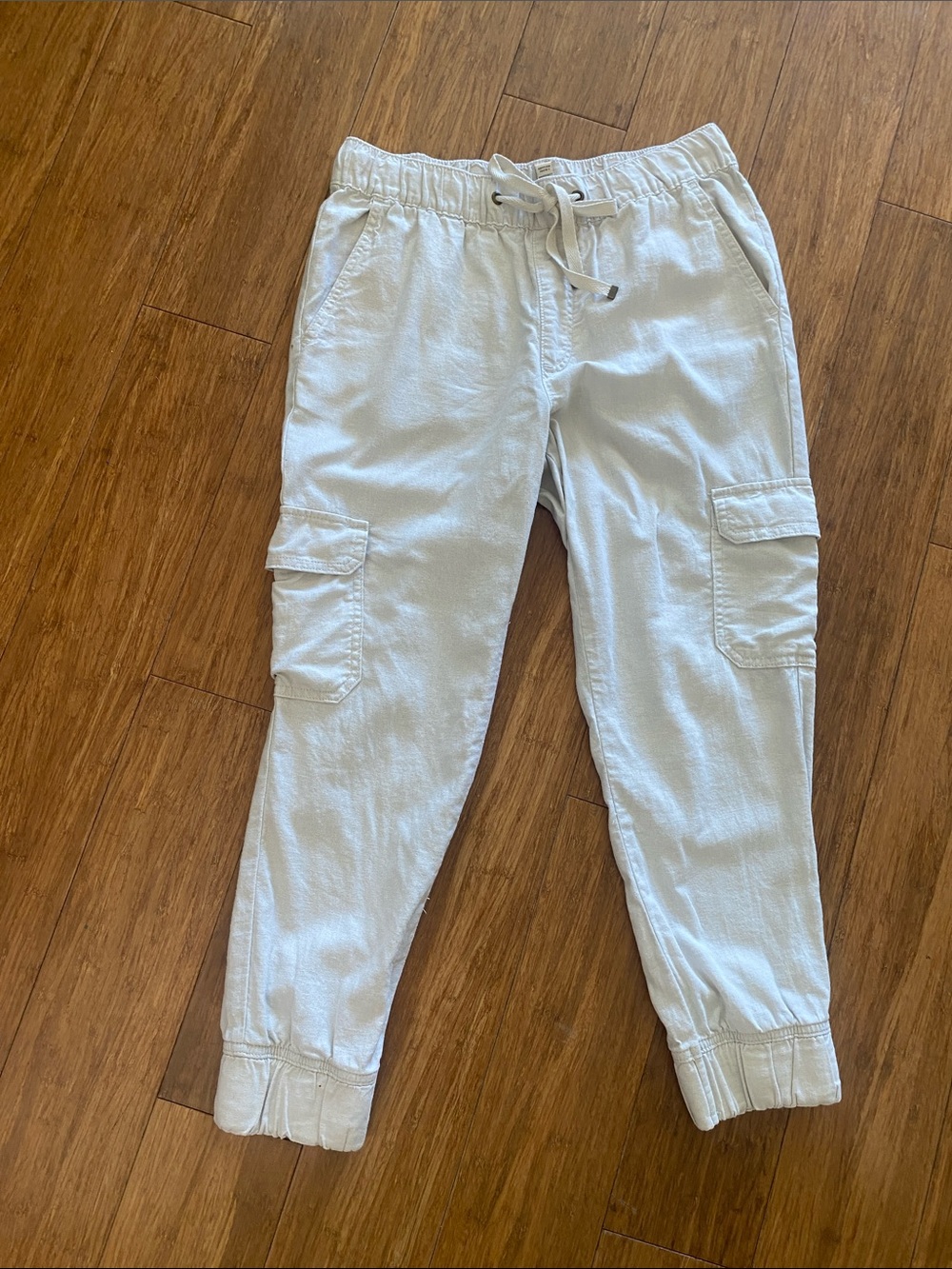 St John’s bay linen  Cargo Joggers - cream- petite small